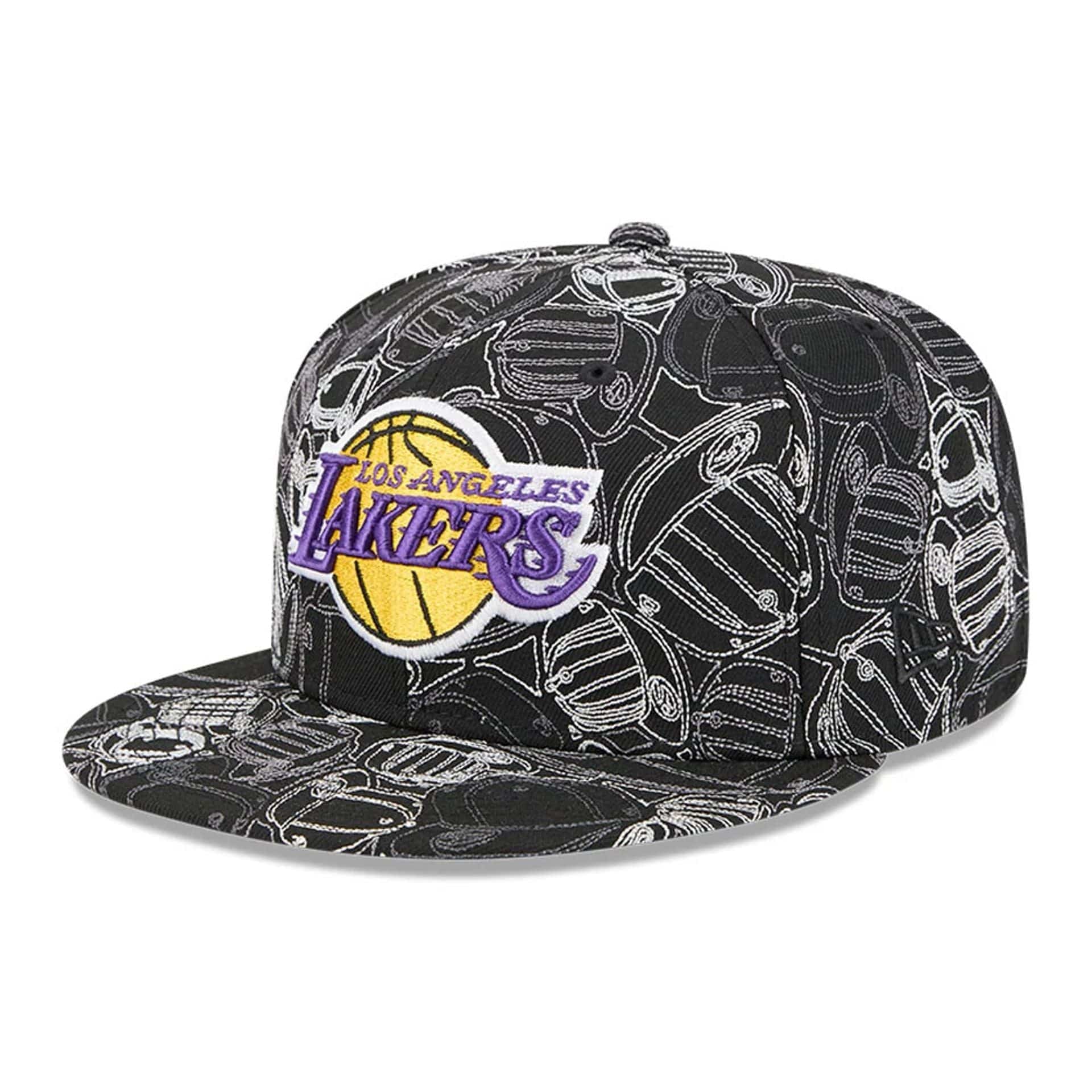 LA Lakers NBA Cap Scramble Black 59FIFTY Fitted Cap