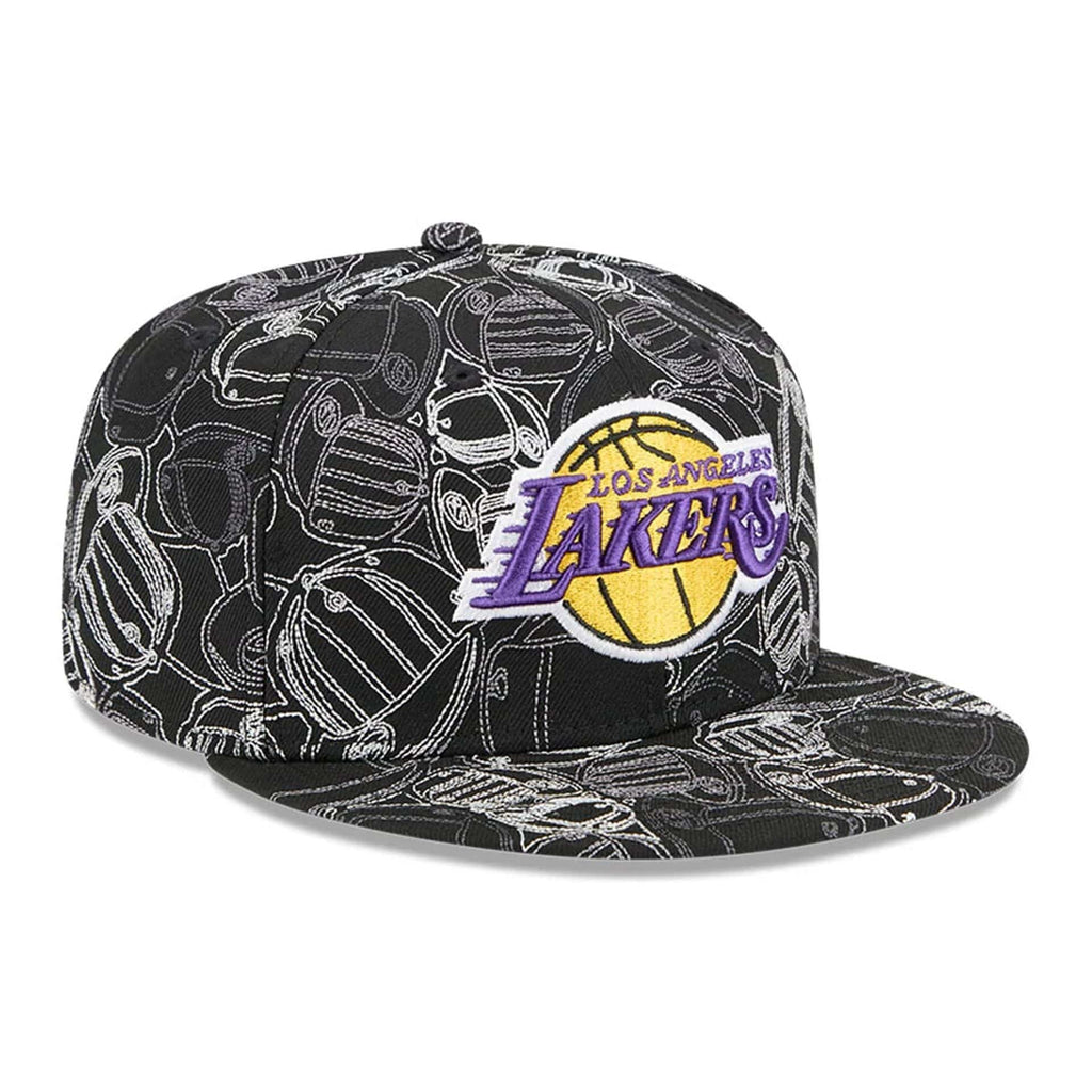 LA Lakers NBA Cap Scramble Black 59FIFTY Fitted Cap