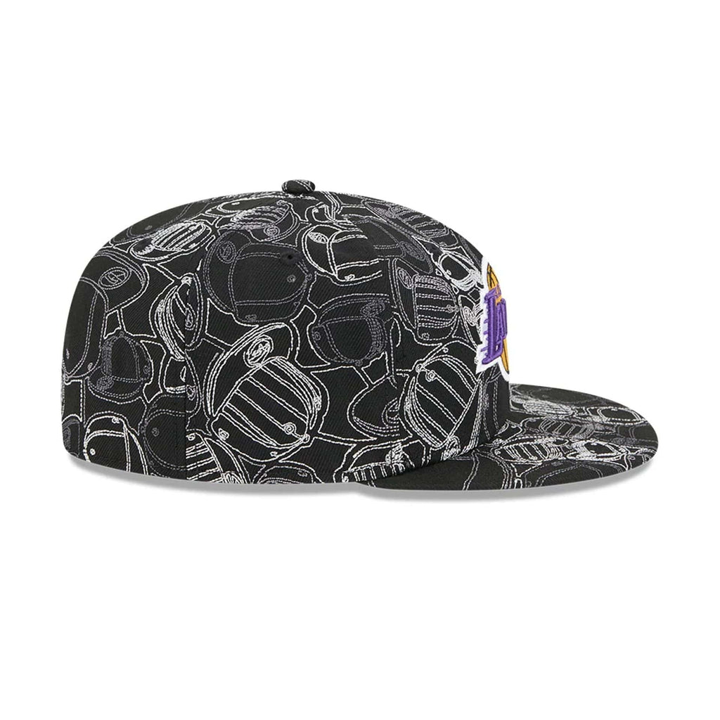 LA Lakers NBA Cap Scramble Black 59FIFTY Fitted Cap