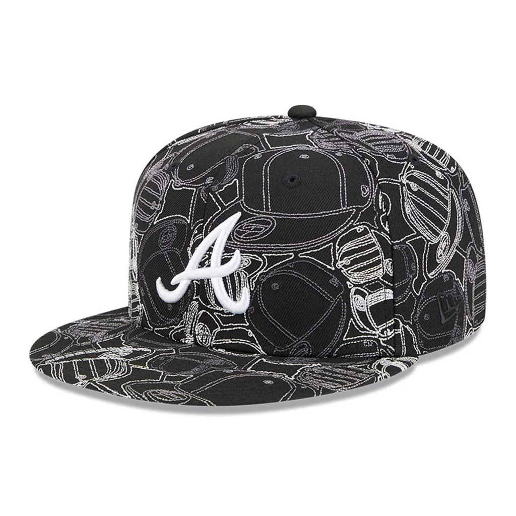 Atlanta Braves MLB Cap Scramble Black 59FIFTY Fitted Cap