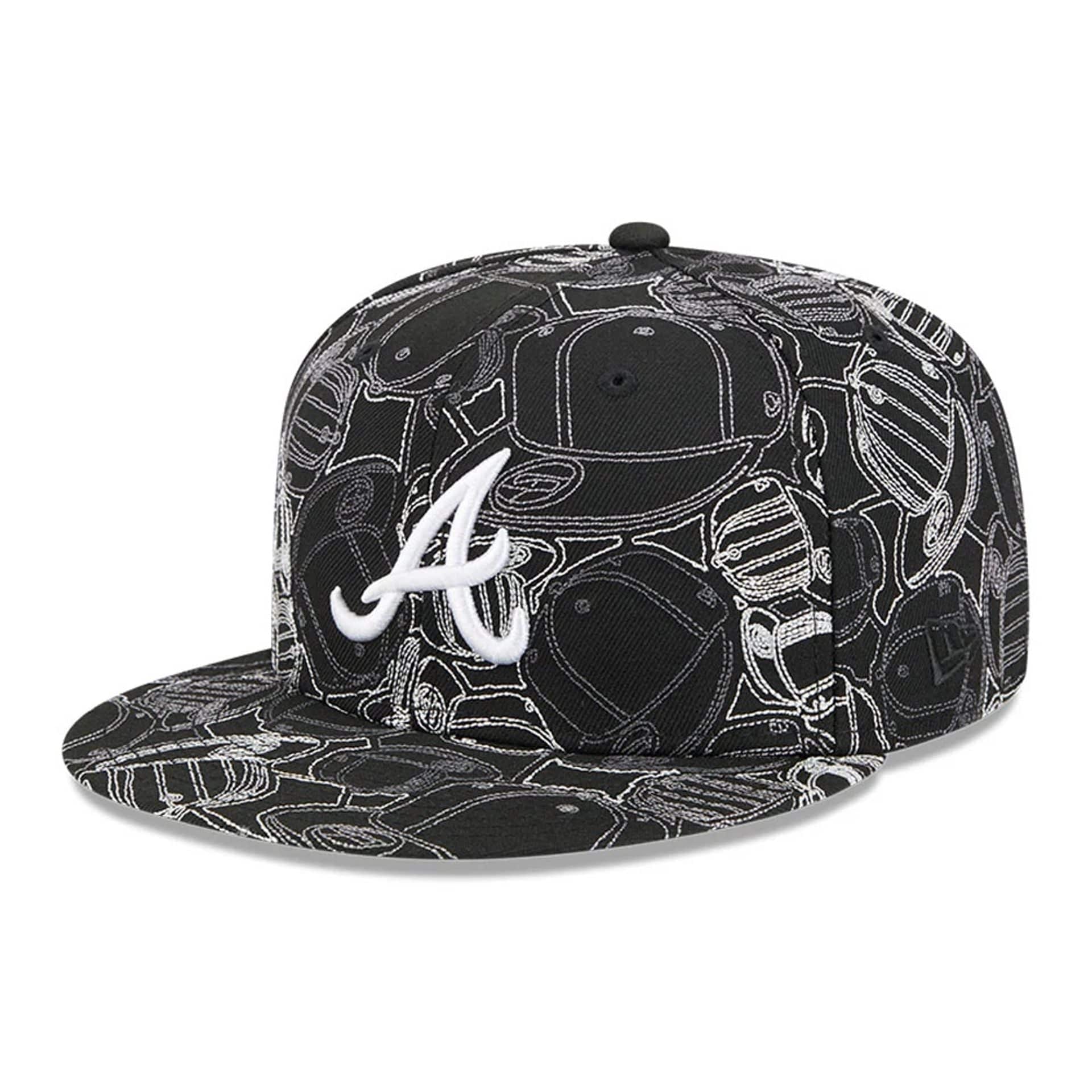 Atlanta Braves MLB Cap Scramble Black 59FIFTY Fitted Cap