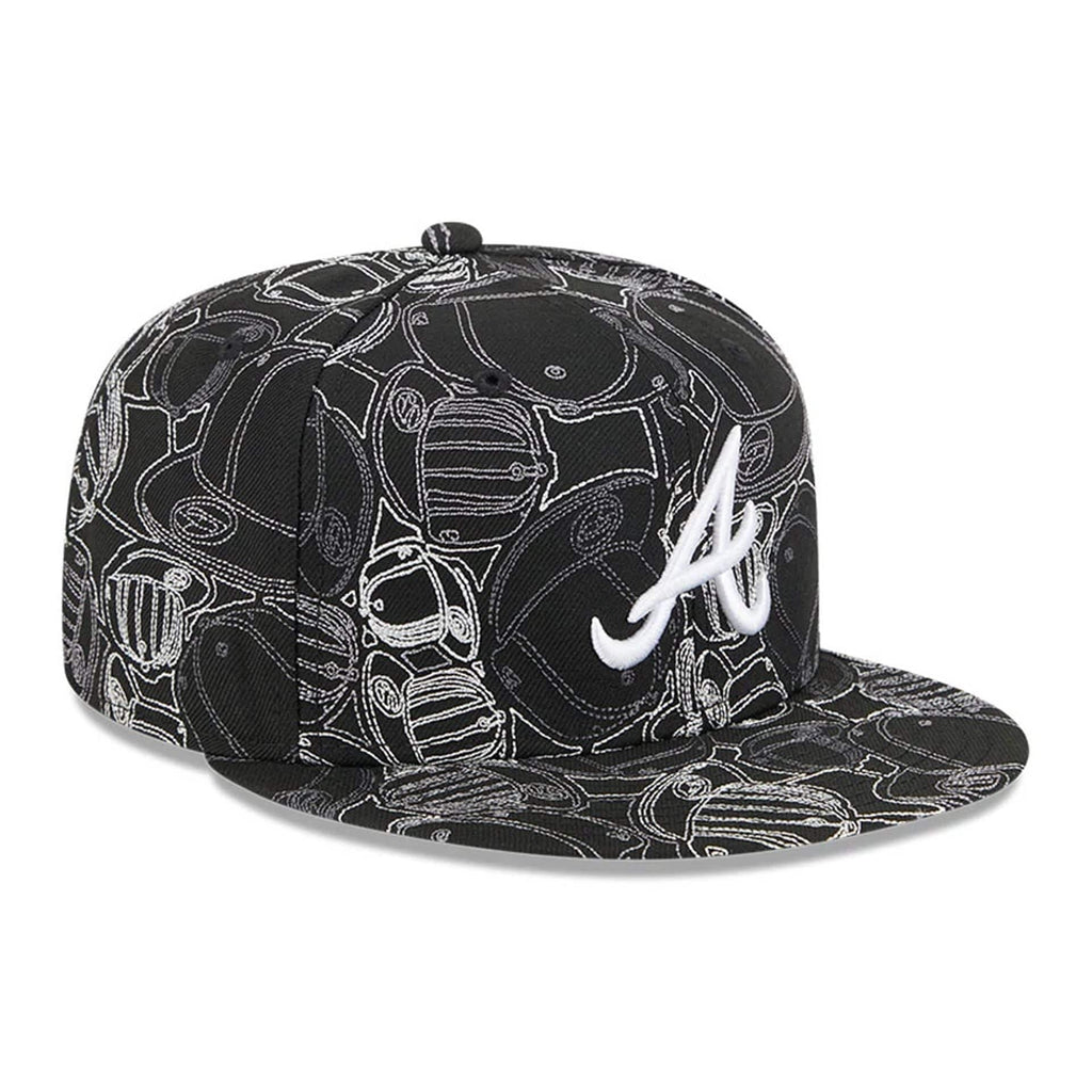 Atlanta Braves MLB Cap Scramble Black 59FIFTY Fitted Cap