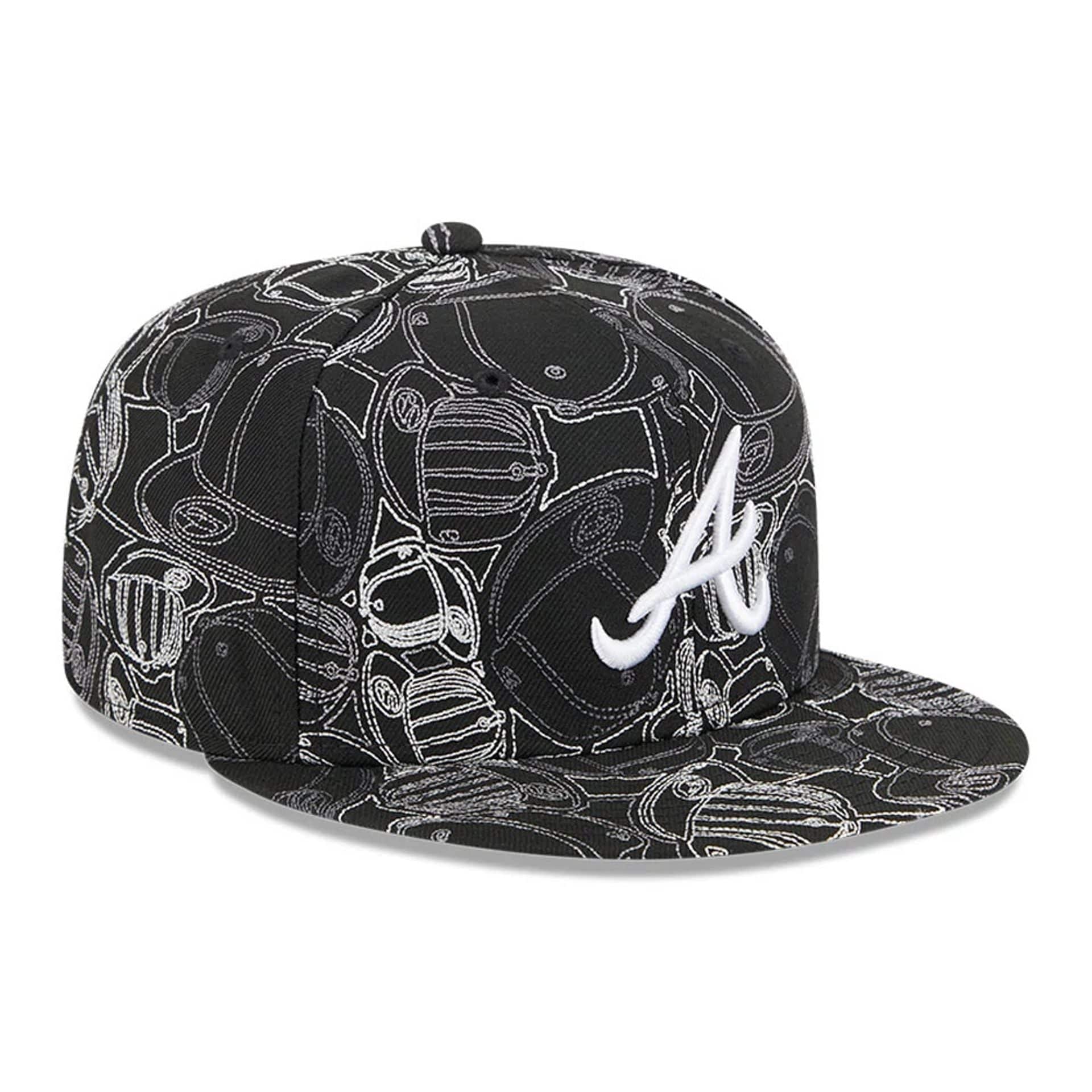 Atlanta Braves MLB Cap Scramble Black 59FIFTY Fitted Cap