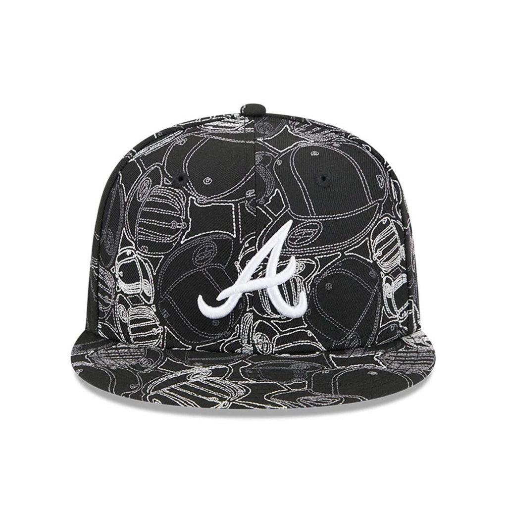 Atlanta Braves MLB Cap Scramble Black 59FIFTY Fitted Cap