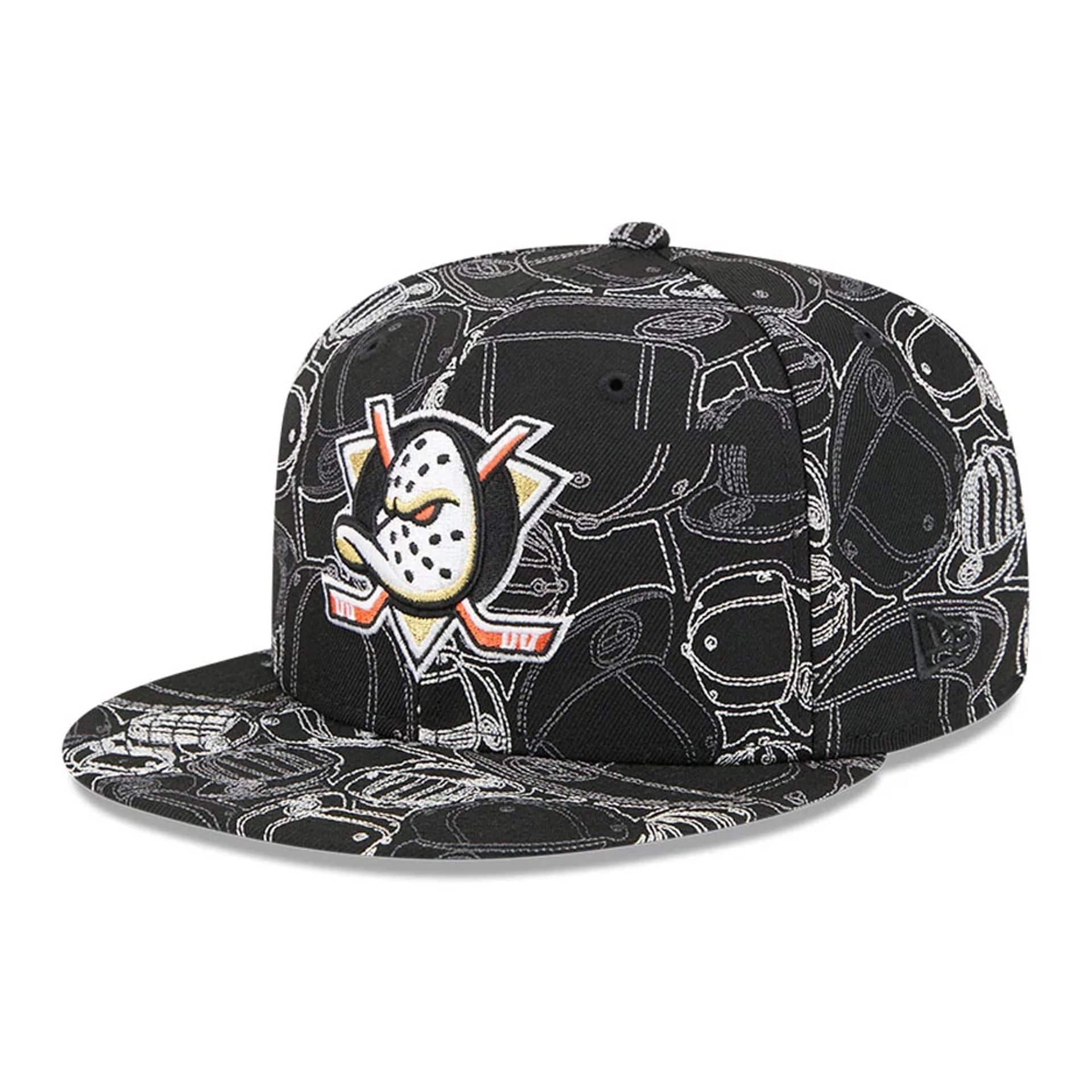 Anaheim Ducks NHL Cap Scramble Black 59FIFTY Fitted Cap