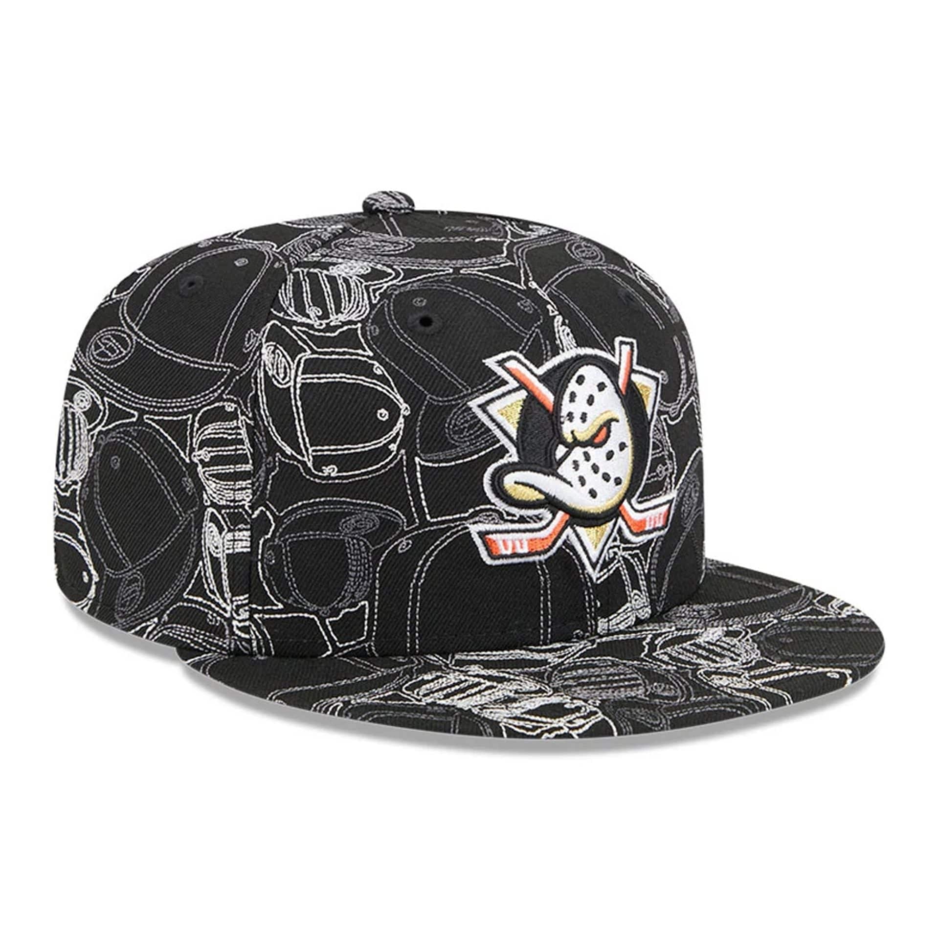 Anaheim Ducks NHL Cap Scramble Black 59FIFTY Fitted Cap