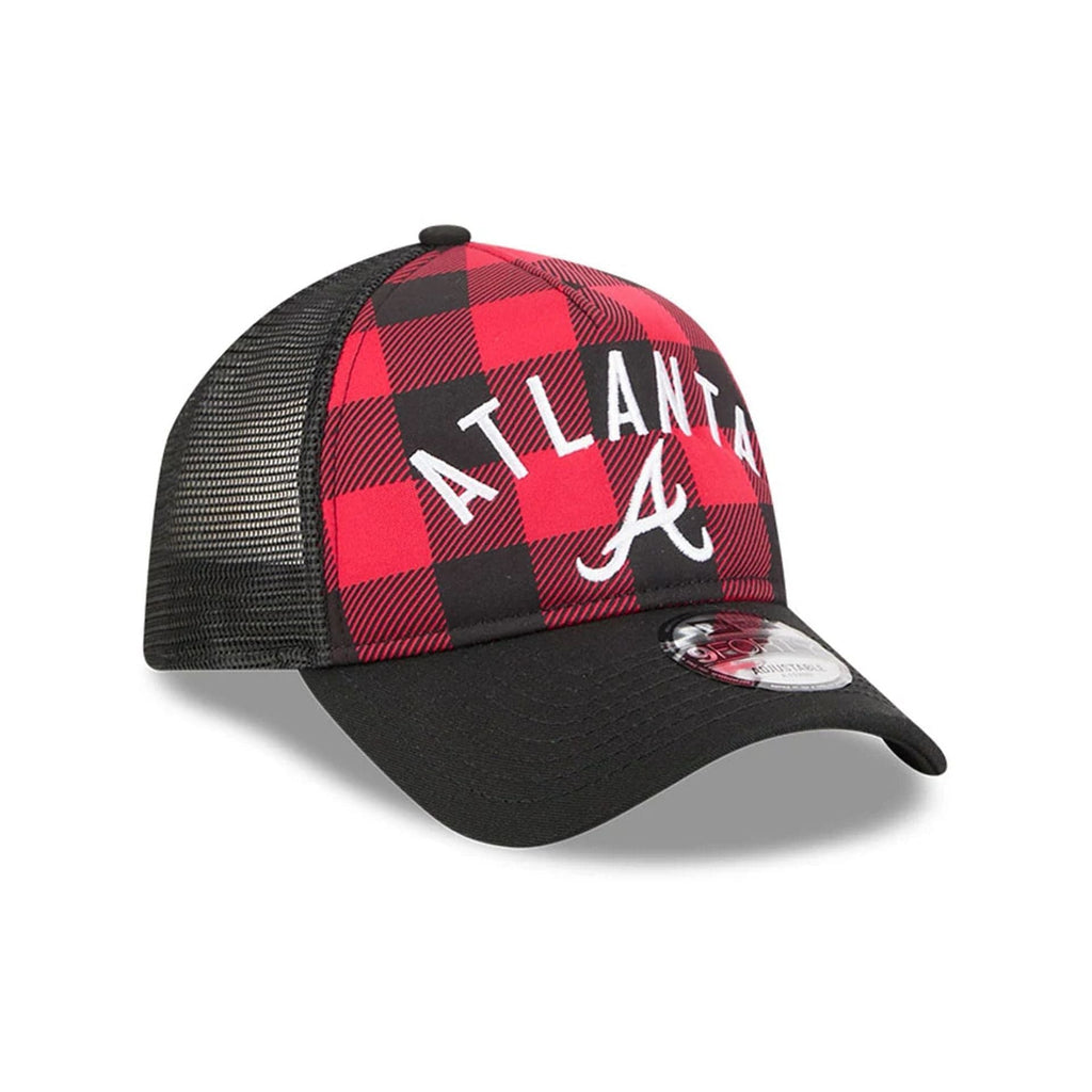 Atlanta Braves MLB Novelty Check Black 9FORTY A-Frame Adjustable Cap