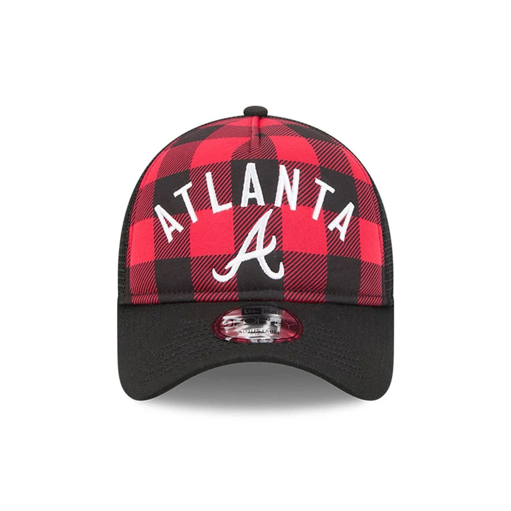 Atlanta Braves MLB Novelty Check Black 9FORTY A-Frame Adjustable Cap