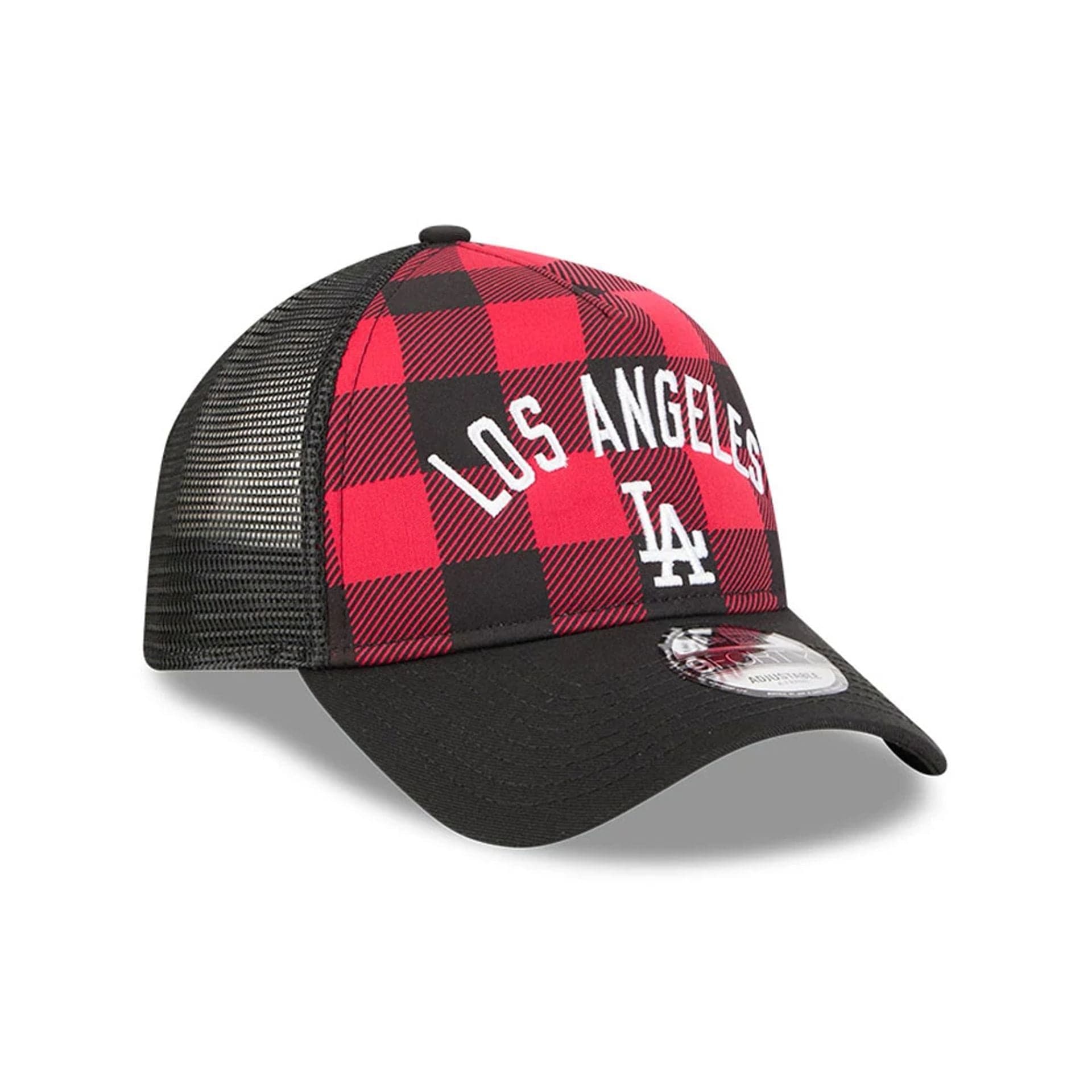 LA Dodgers MLB Novelty Check Black 9FORTY A-Frame Adjustable Cap