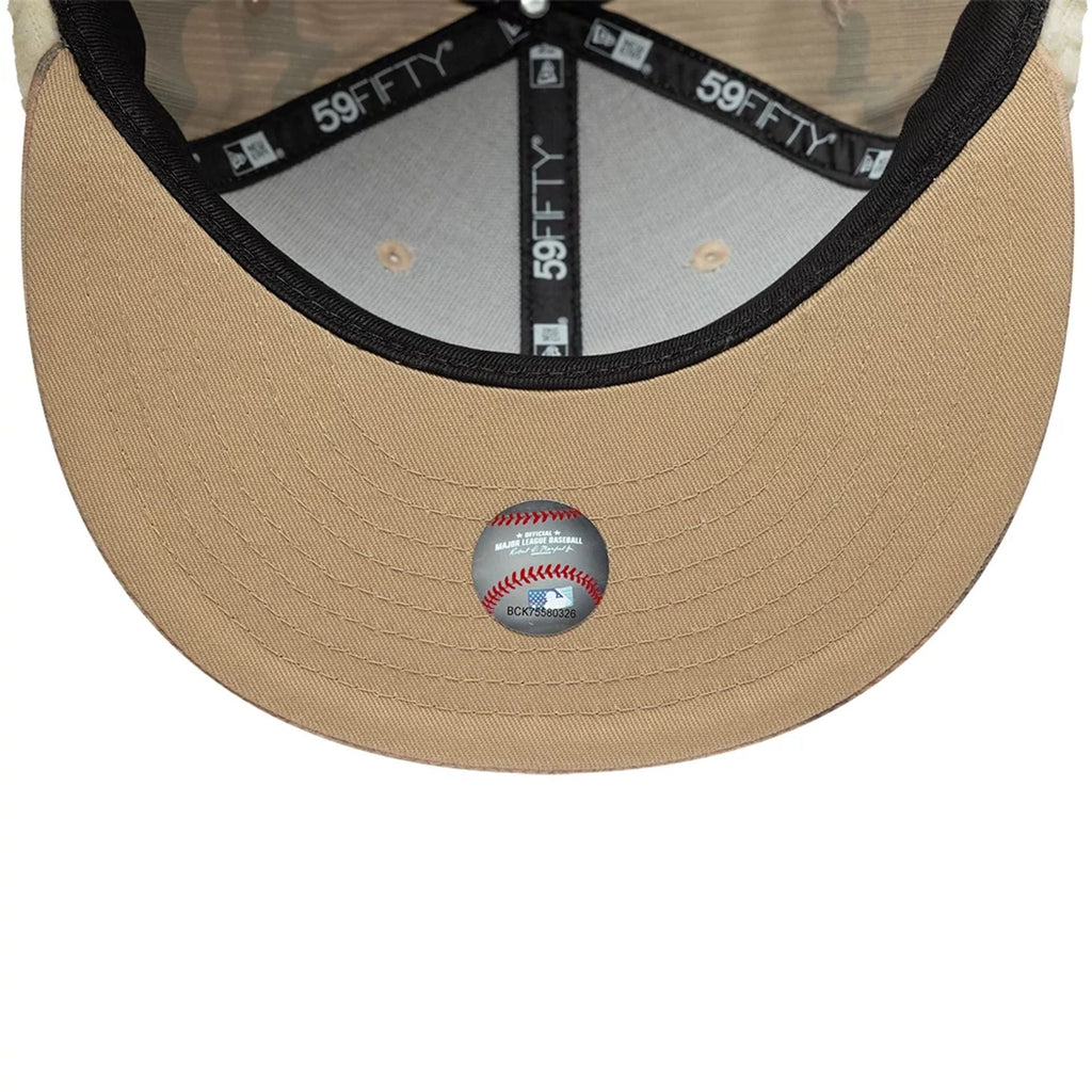 LA Dodgers MLB Cord Light Beige Downflap 59FIFTY Fitted Cap