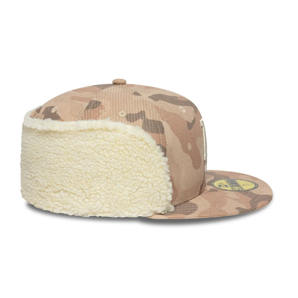 LA Dodgers MLB Cord Light Beige Downflap 59FIFTY Fitted Cap