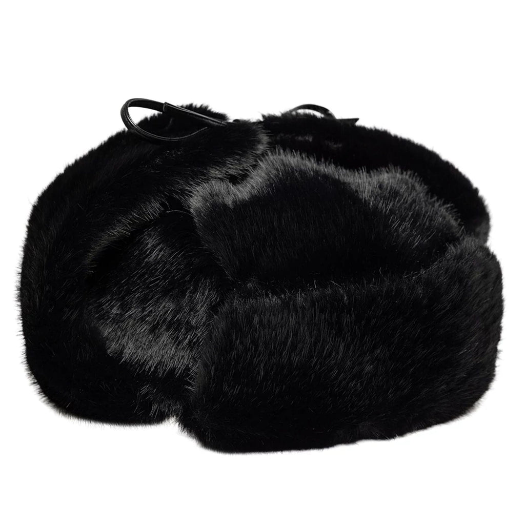New Era Faux Fur Black Trapper Hat