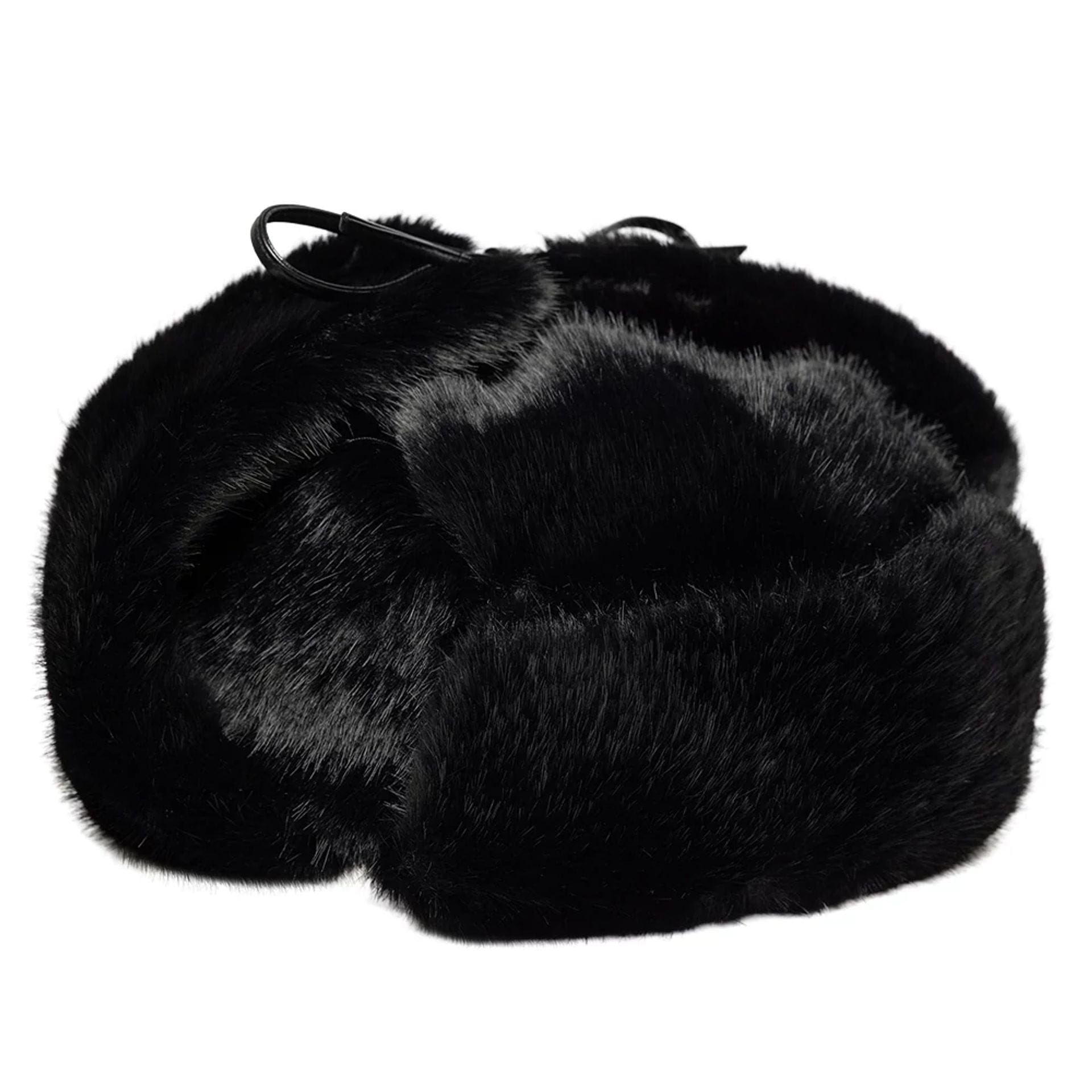 New Era Faux Fur Black Trapper Hat