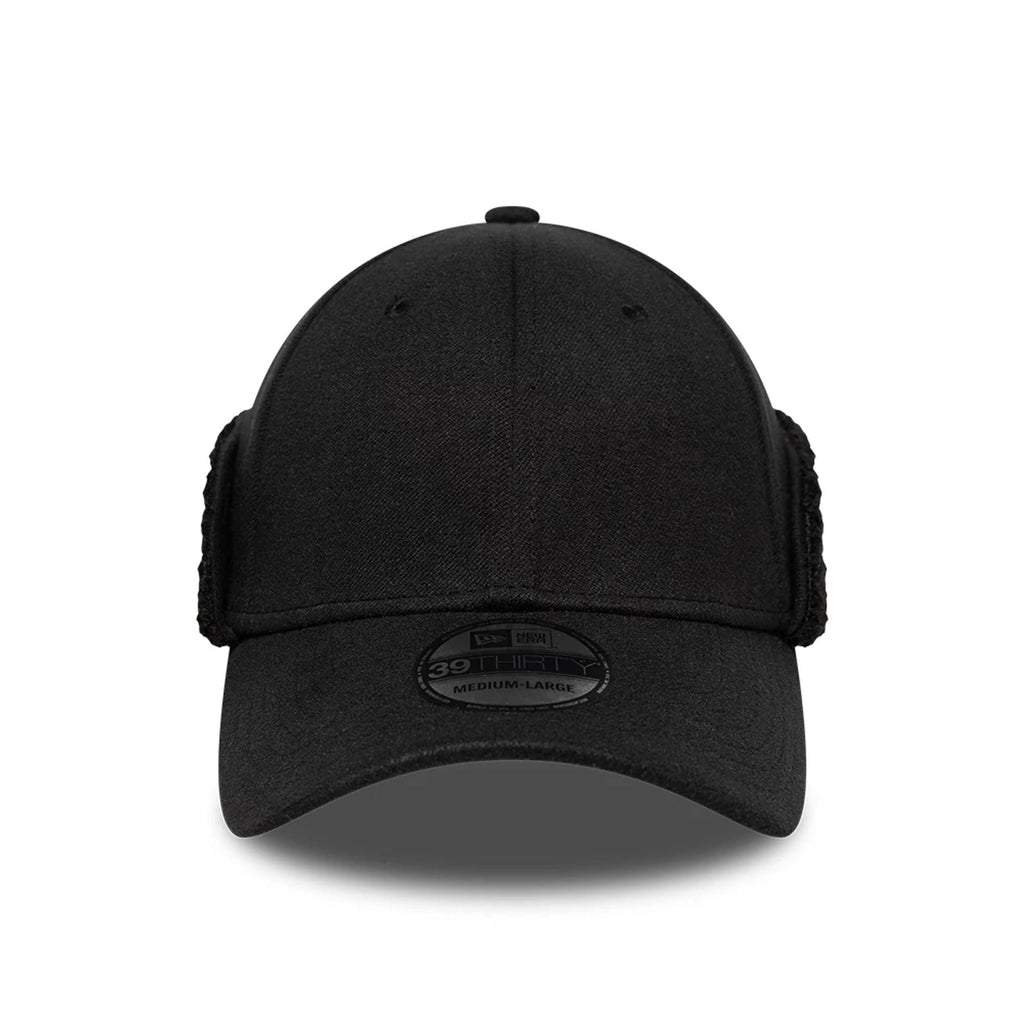 New Era Black 39THIRTY Downflap Stretch Fit Cap