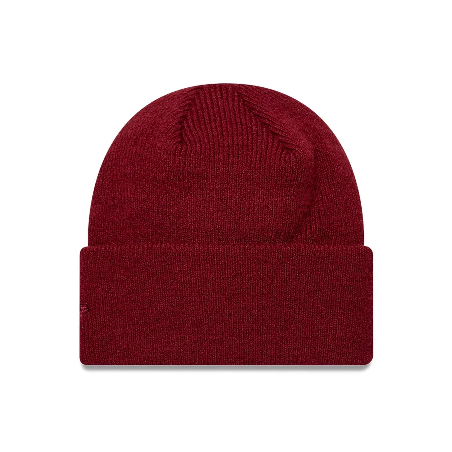 New Era Borg Dark Red Cuff knit Beanie Hat