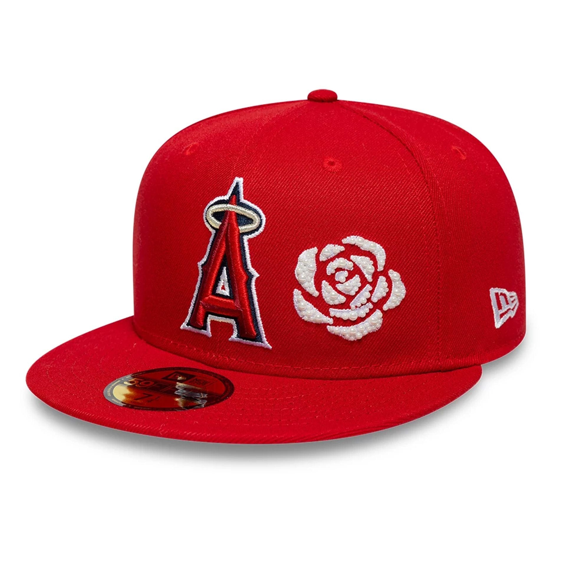 LA Angels MLB Faux Pearl Icon Red 59FIFTY Fitted Cap