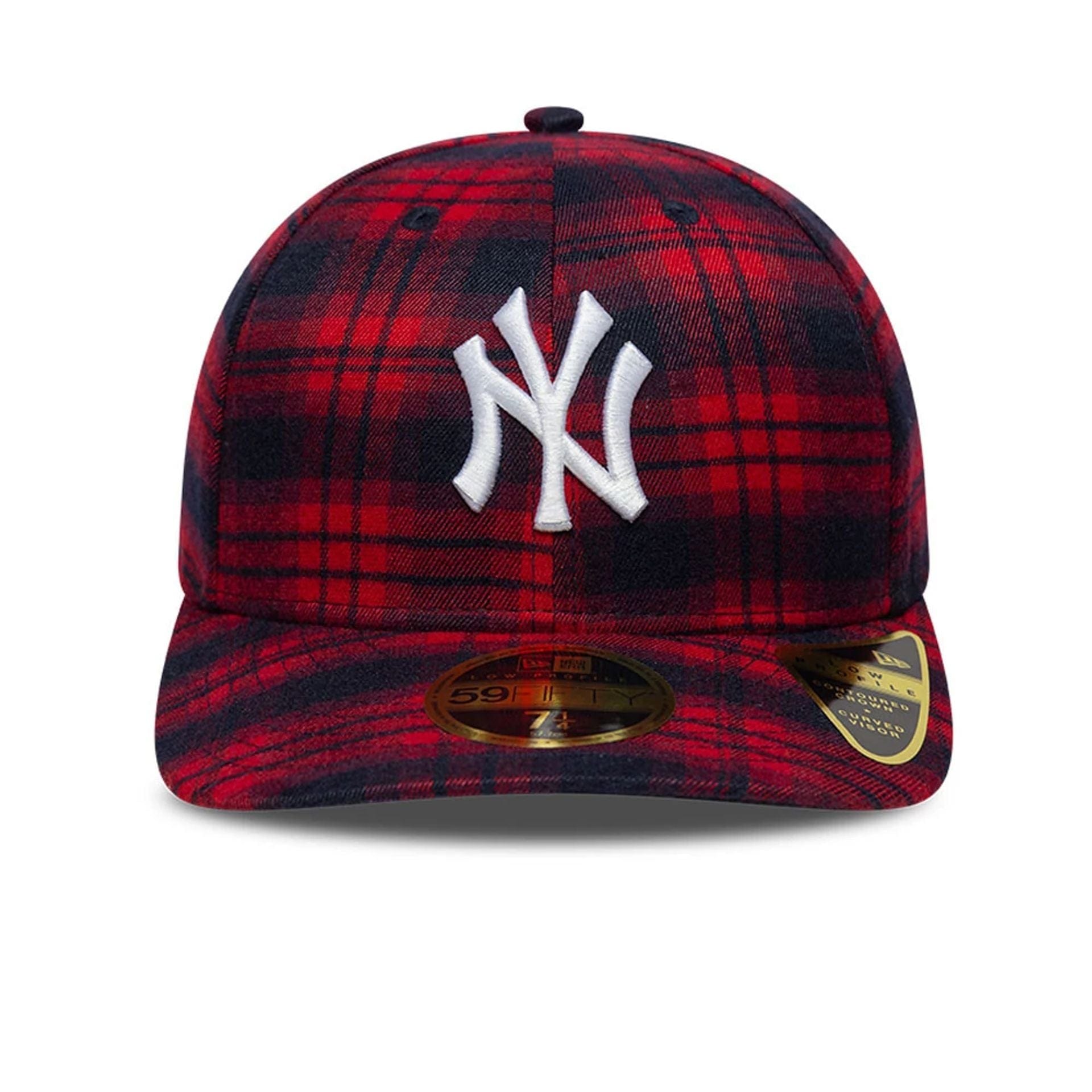 New York Yankees MLB Check Red Low Profile 59FIFTY Fitted Cap
