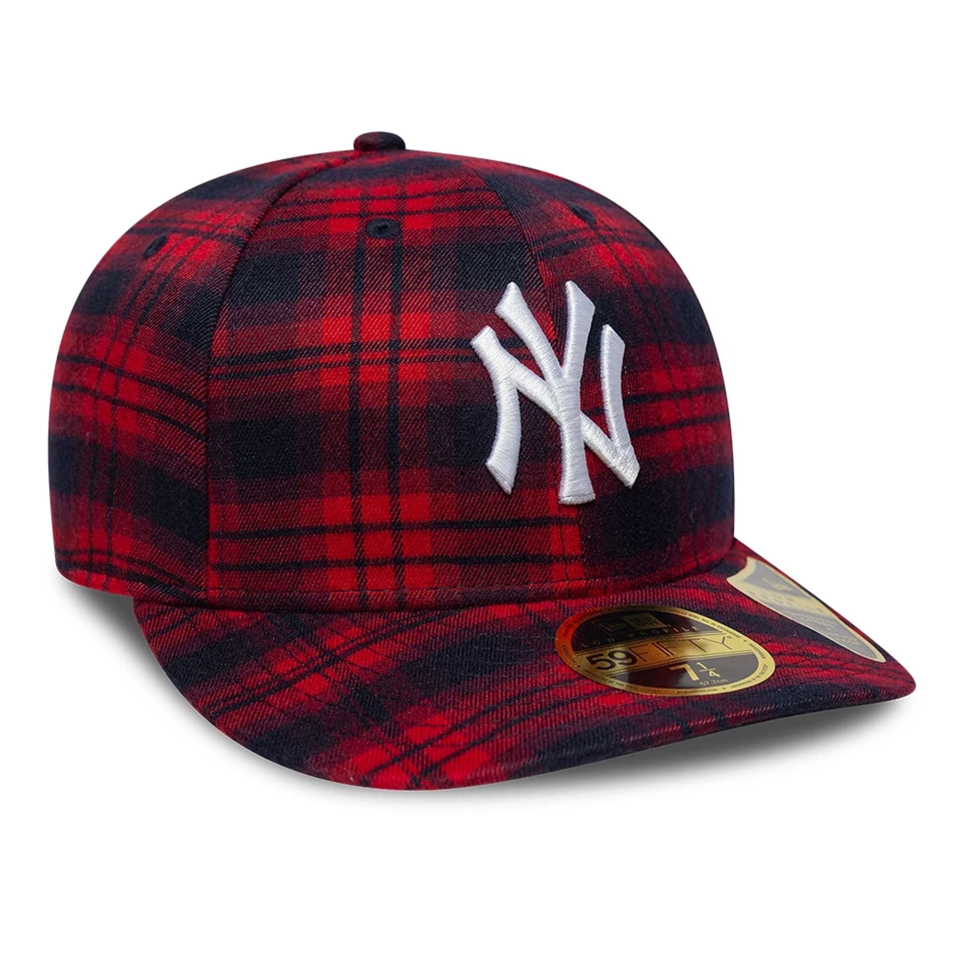 New York Yankees MLB Check Red Low Profile 59FIFTY Fitted Cap