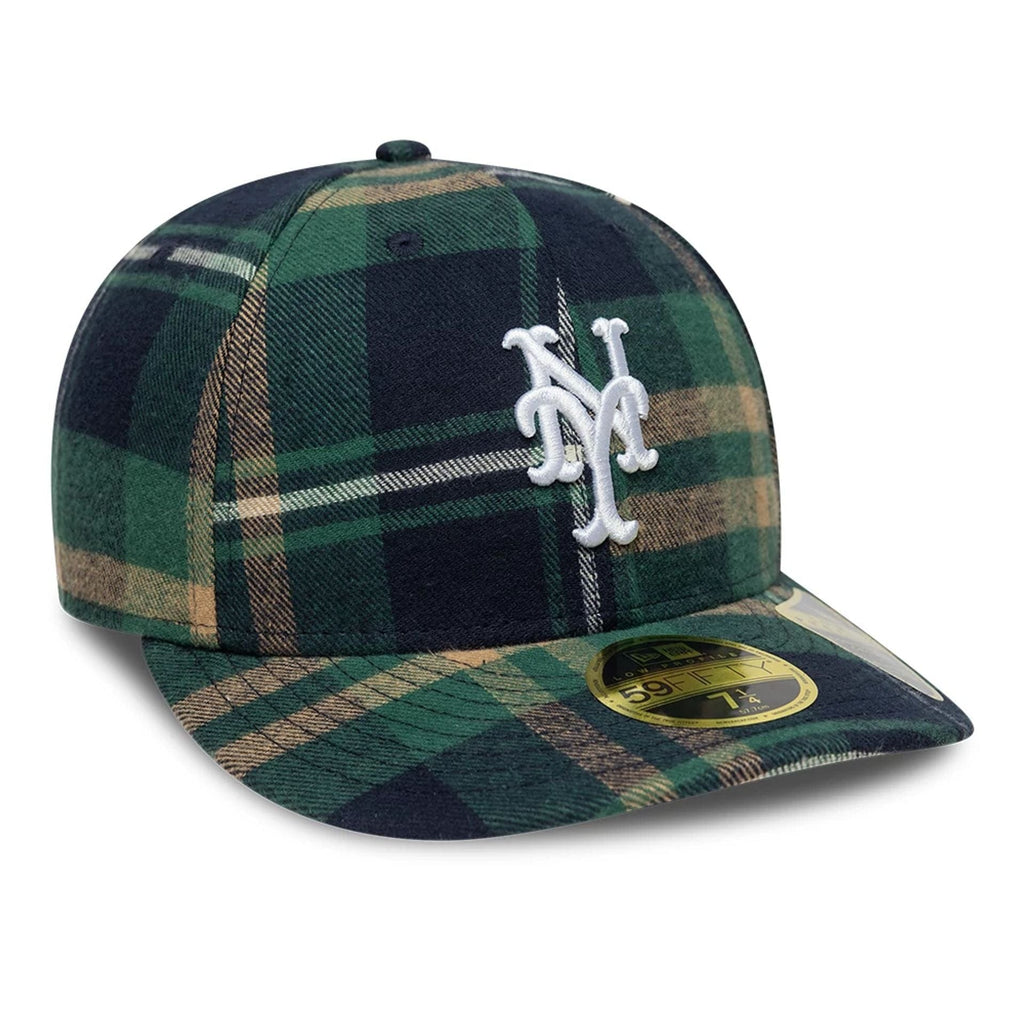 New York Mets MLB Check Dark Green Low Profile 59FIFTY Fitted Cap