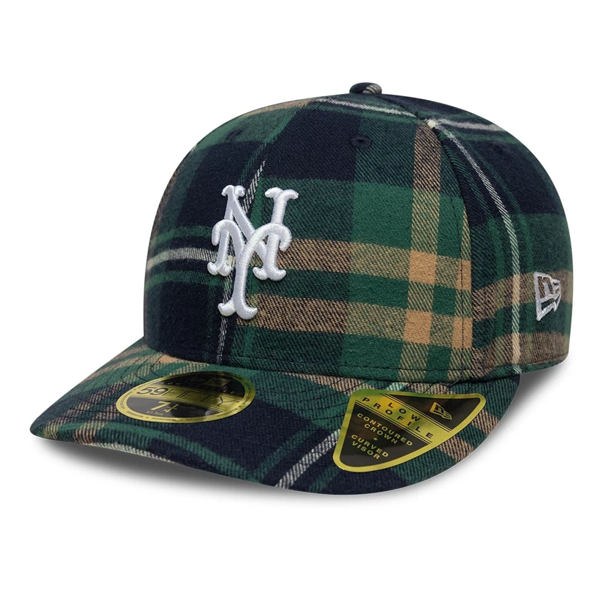 New York Mets MLB Check Dark Green Low Profile 59FIFTY Fitted Cap