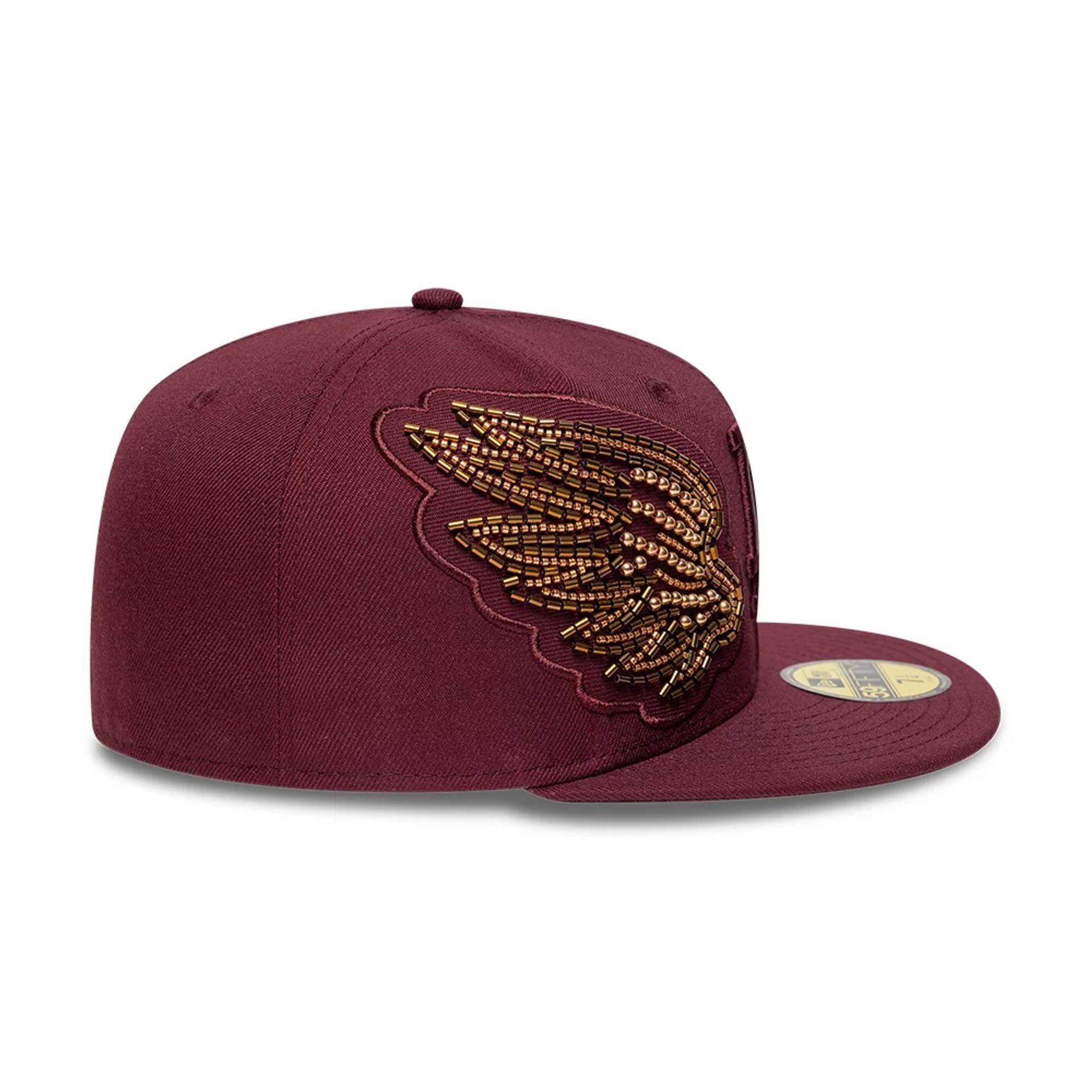 LA Dodgers MLB Beaded Wings Dark Red 59FIFTY Fitted Cap