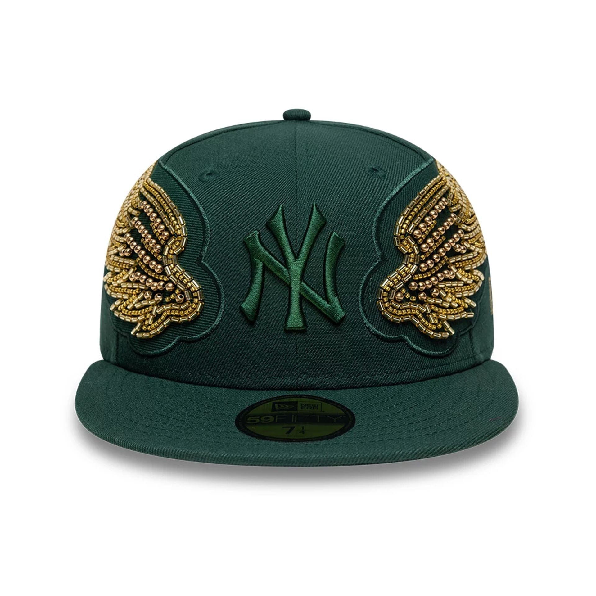 New York Yankees MLB Beaded Wings Dark Green 59FIFTY Fitted Cap