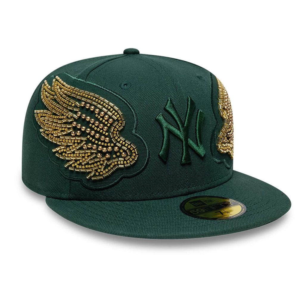 New York Yankees MLB Beaded Wings Dark Green 59FIFTY Fitted Cap