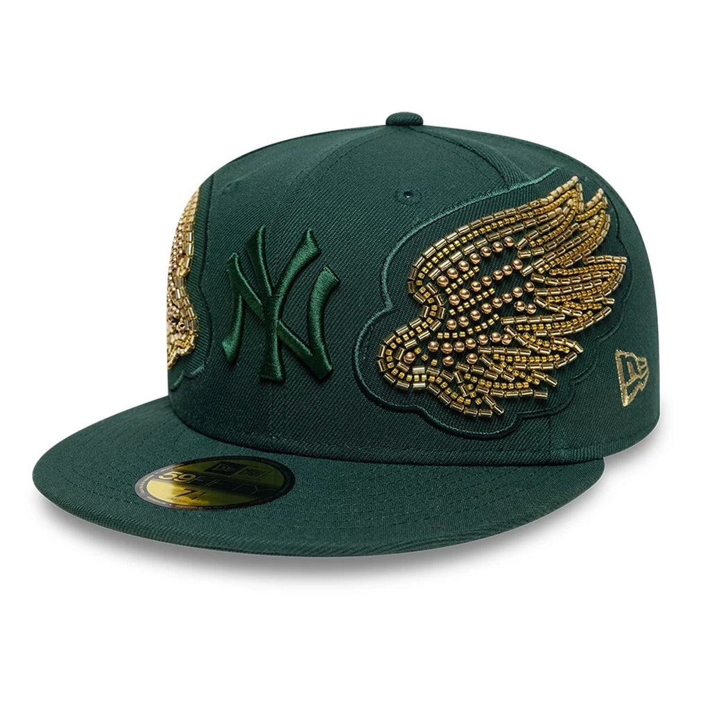 New York Yankees MLB Beaded Wings Dark Green 59FIFTY Fitted Cap