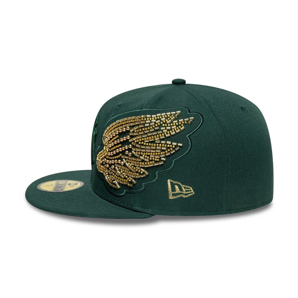 New York Yankees MLB Beaded Wings Dark Green 59FIFTY Fitted Cap