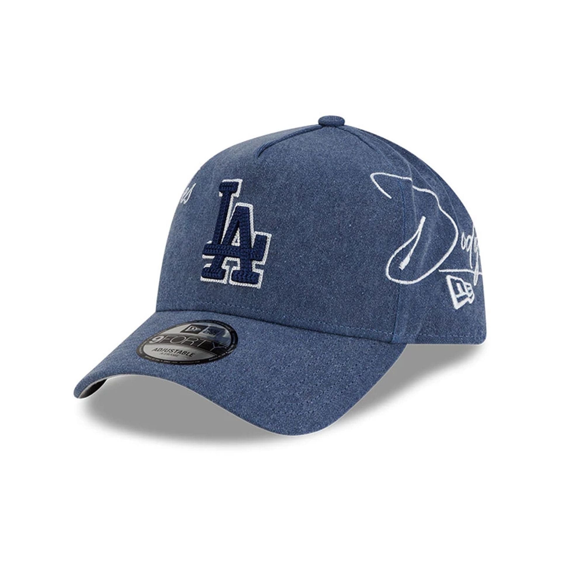LA Dodgers MLB Script Wash Navy 9FORTY A-Frame Cap