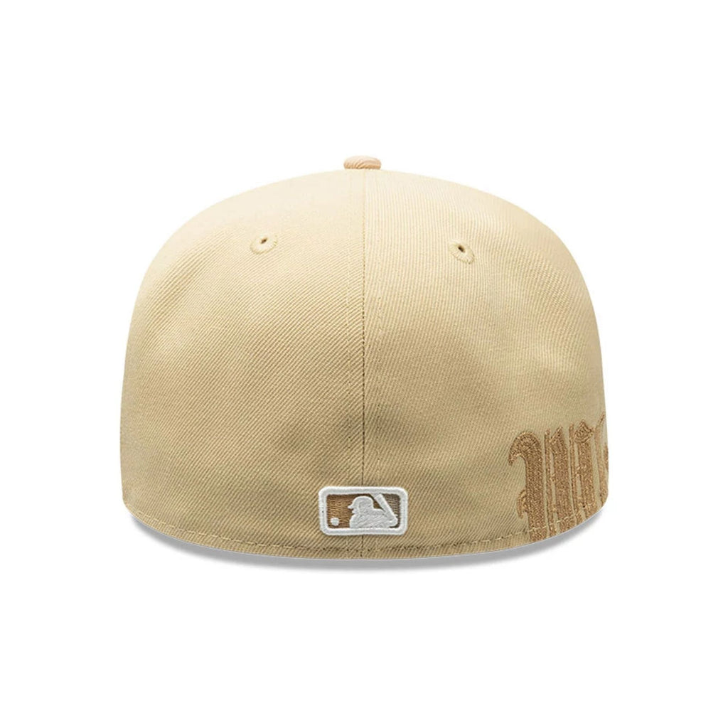 Chicago White Sox MLB Gothic Script Light Beige 59FIFTY Fitted Cap