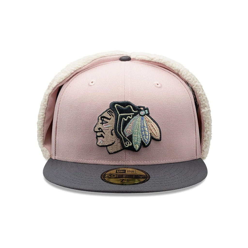 Chicago Blackhawks NHL Patch Pastel Pink Dogear 59FIFTY Fitted Cap