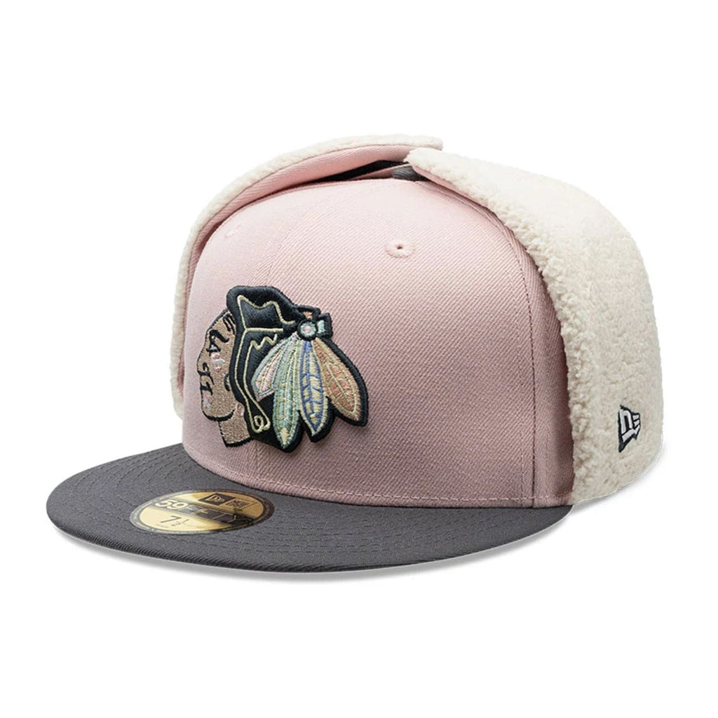 Chicago Blackhawks NHL Patch Pastel Pink Dogear 59FIFTY Fitted Cap