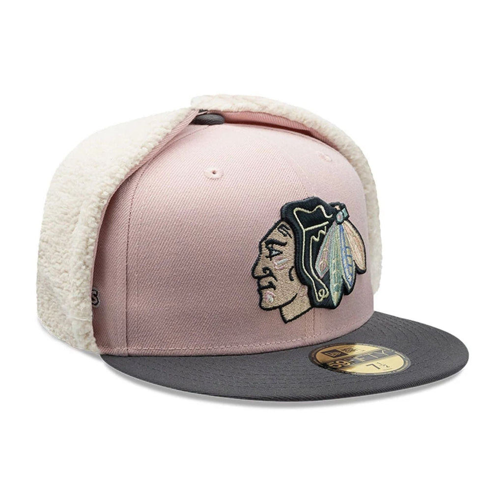 Chicago Blackhawks NHL Patch Pastel Pink Dogear 59FIFTY Fitted Cap