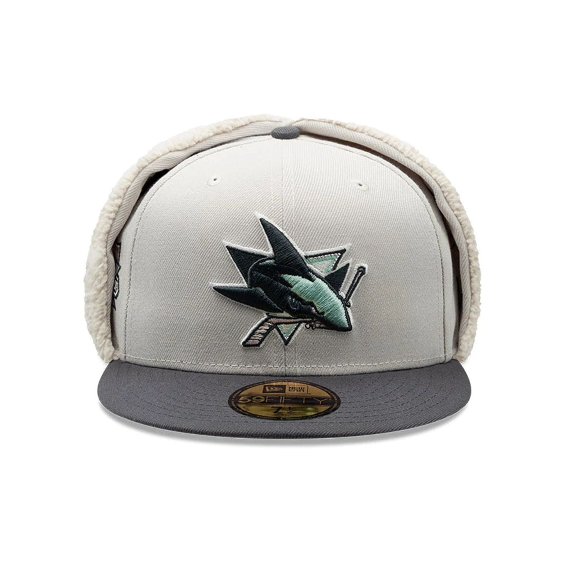 San Jose Sharks NHL Patch Light Beige Dogear 59FIFTY Fitted Cap