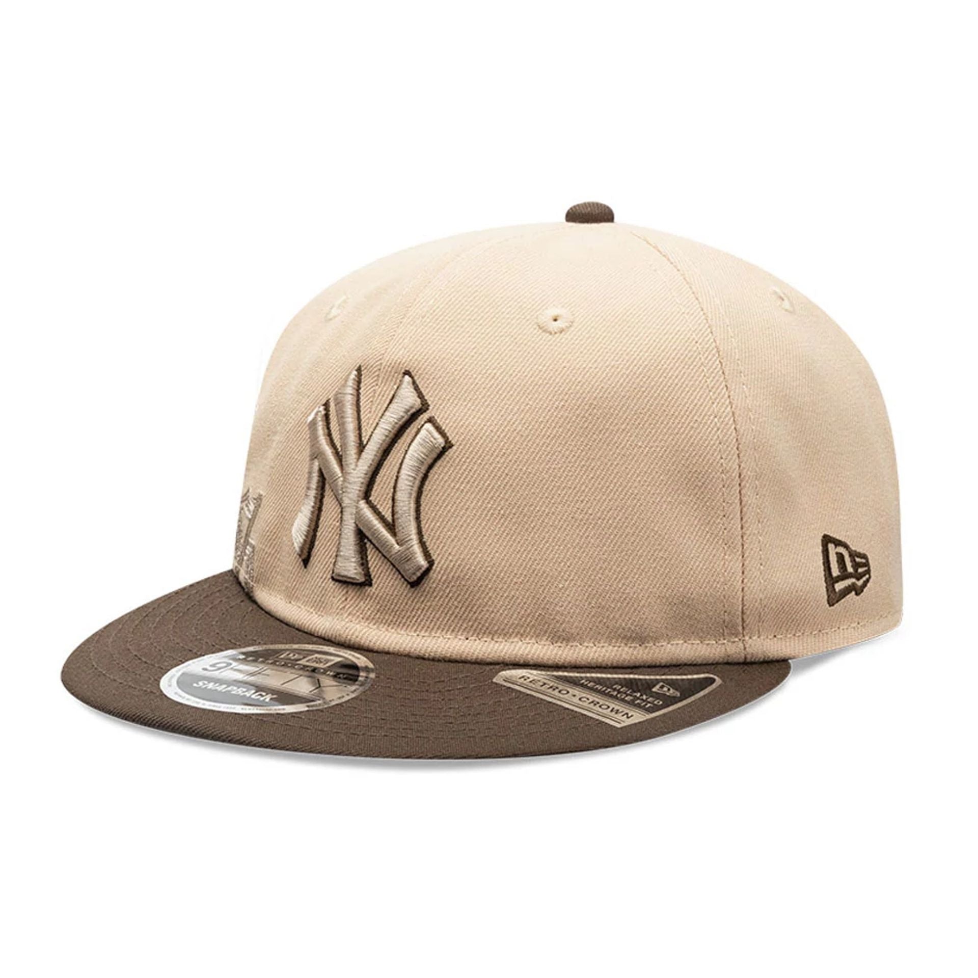New York Yankees MLB Gothic Script Beige Retro Crown 9FIFTY Cap