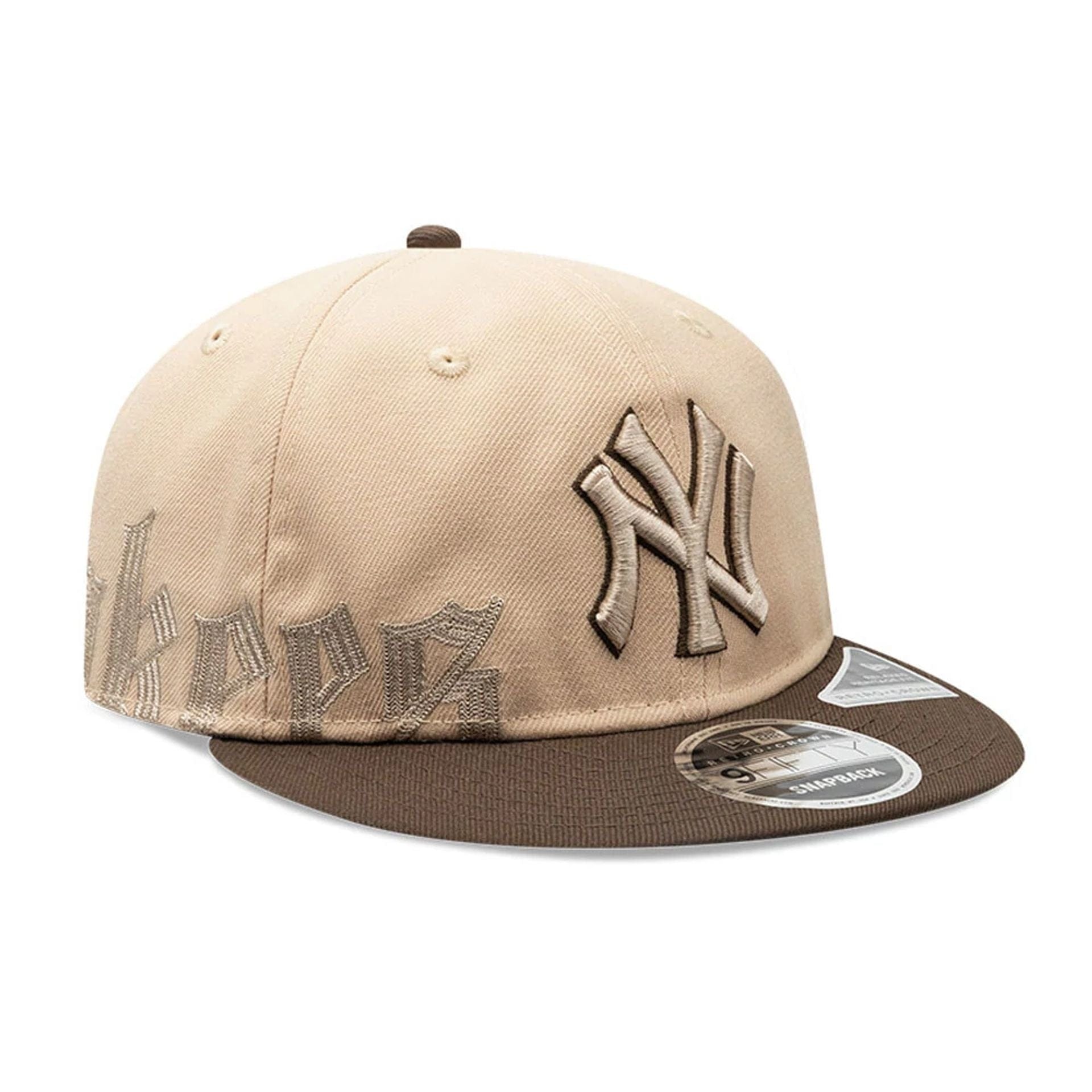 New York Yankees MLB Gothic Script Beige Retro Crown 9FIFTY Cap