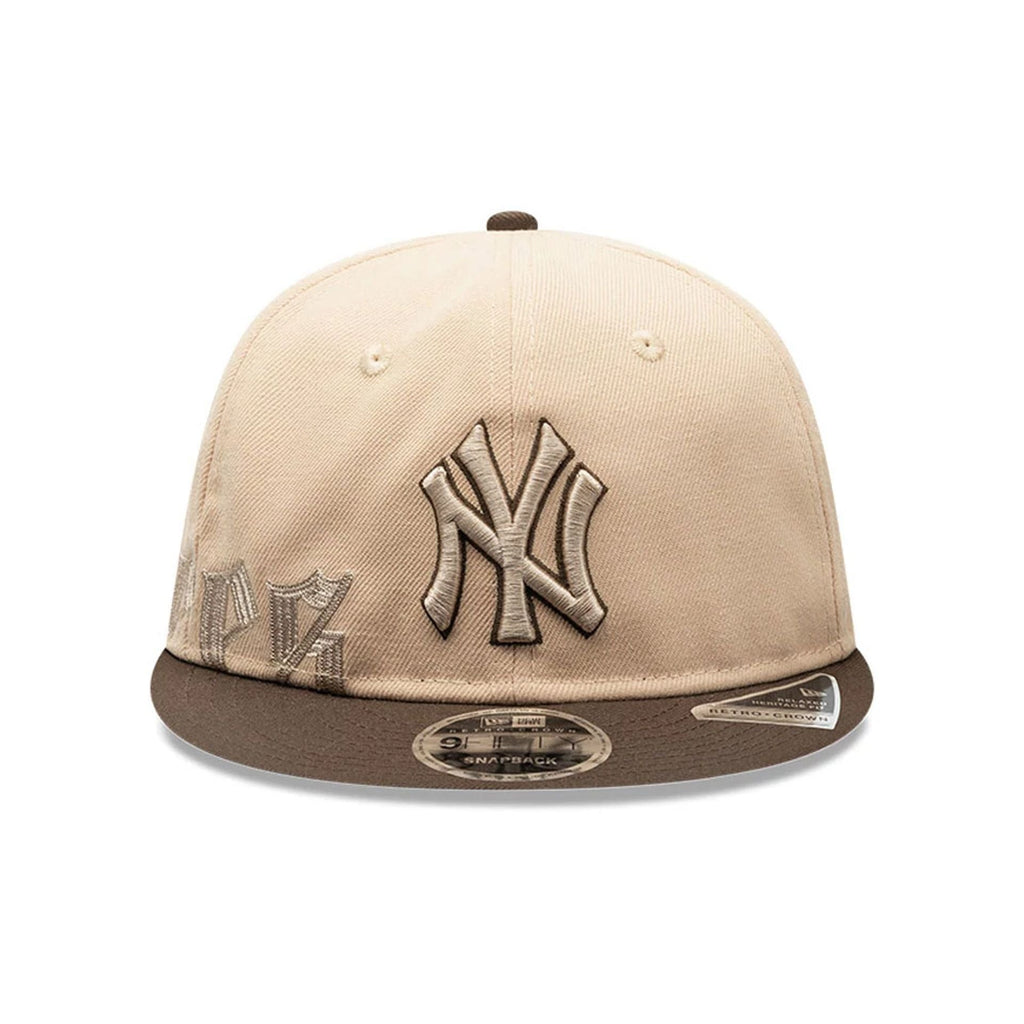 New York Yankees MLB Gothic Script Beige Retro Crown 9FIFTY Cap