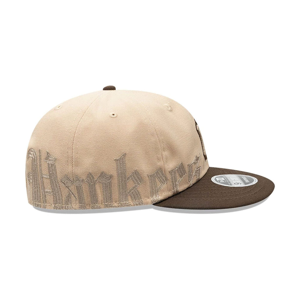 New York Yankees MLB Gothic Script Beige Retro Crown 9FIFTY Cap