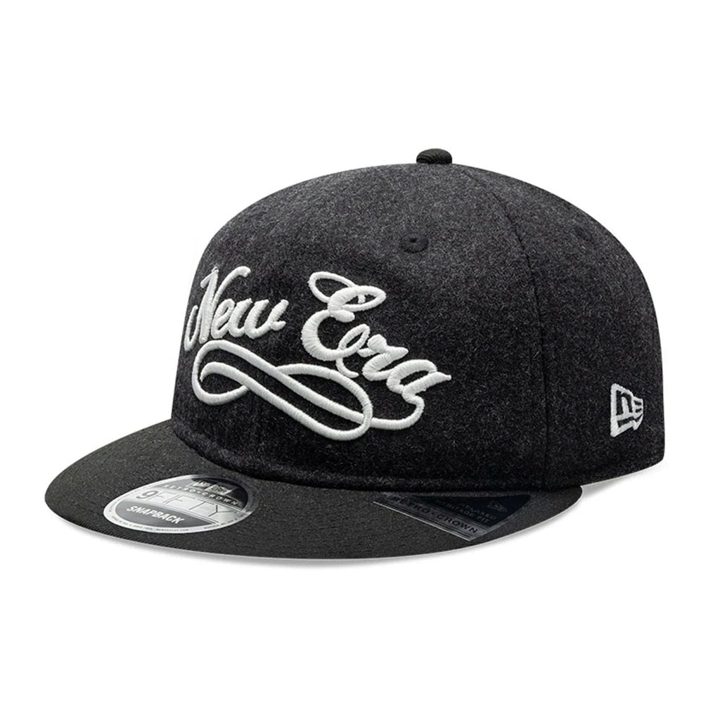 New Era Melton Wool Black Retro Crown 9FIFTY Cap