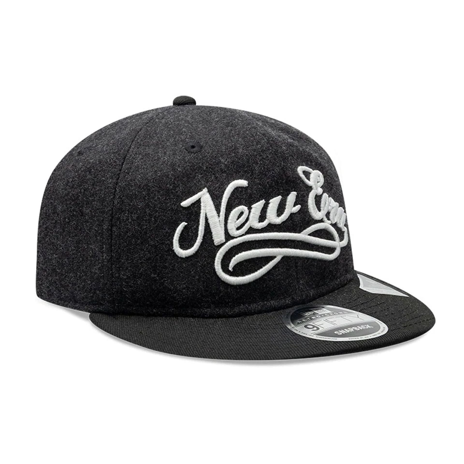 New Era Melton Wool Black Retro Crown 9FIFTY Cap
