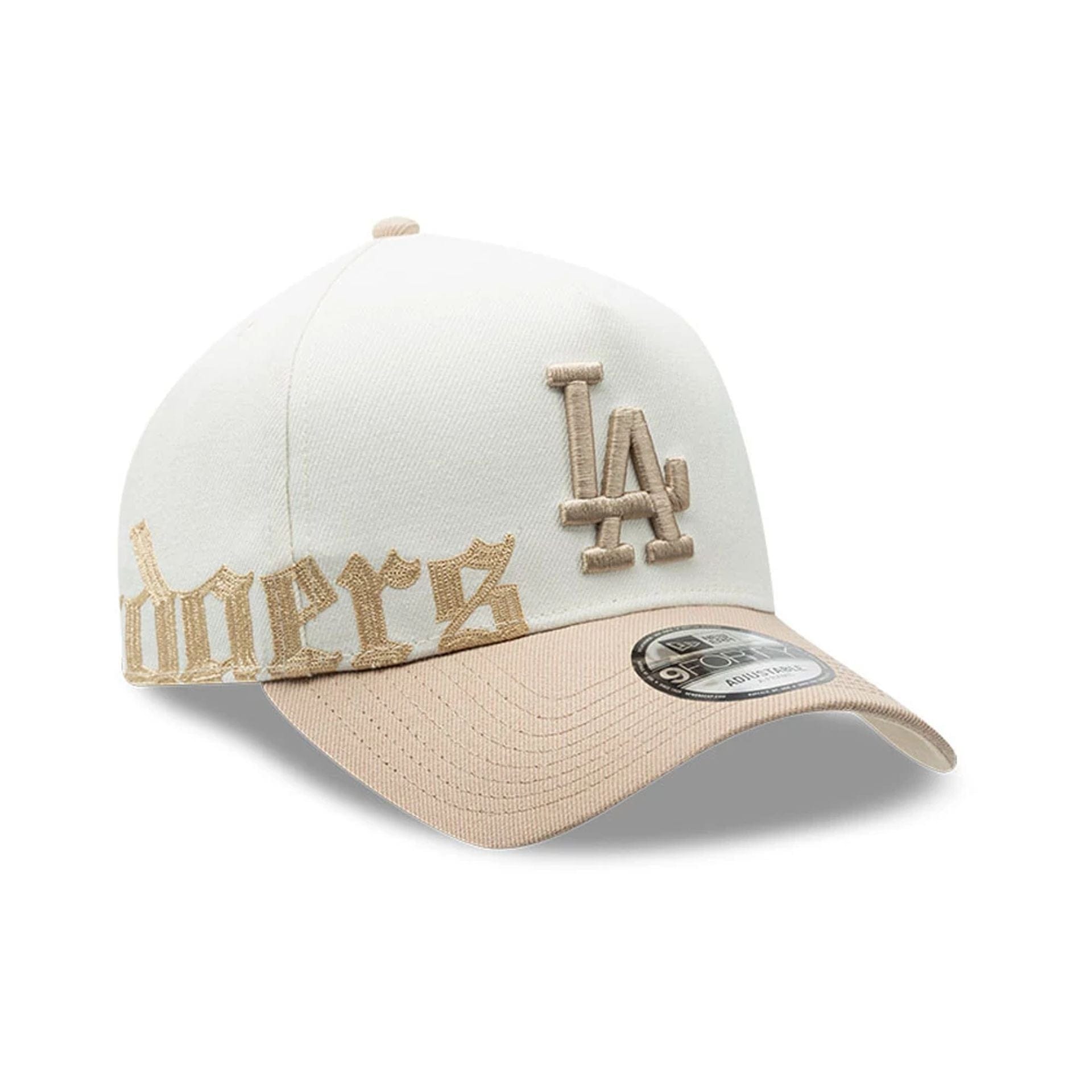 LA Dodgers MLB Gothic Script White 9FORTY A-Frame Cap