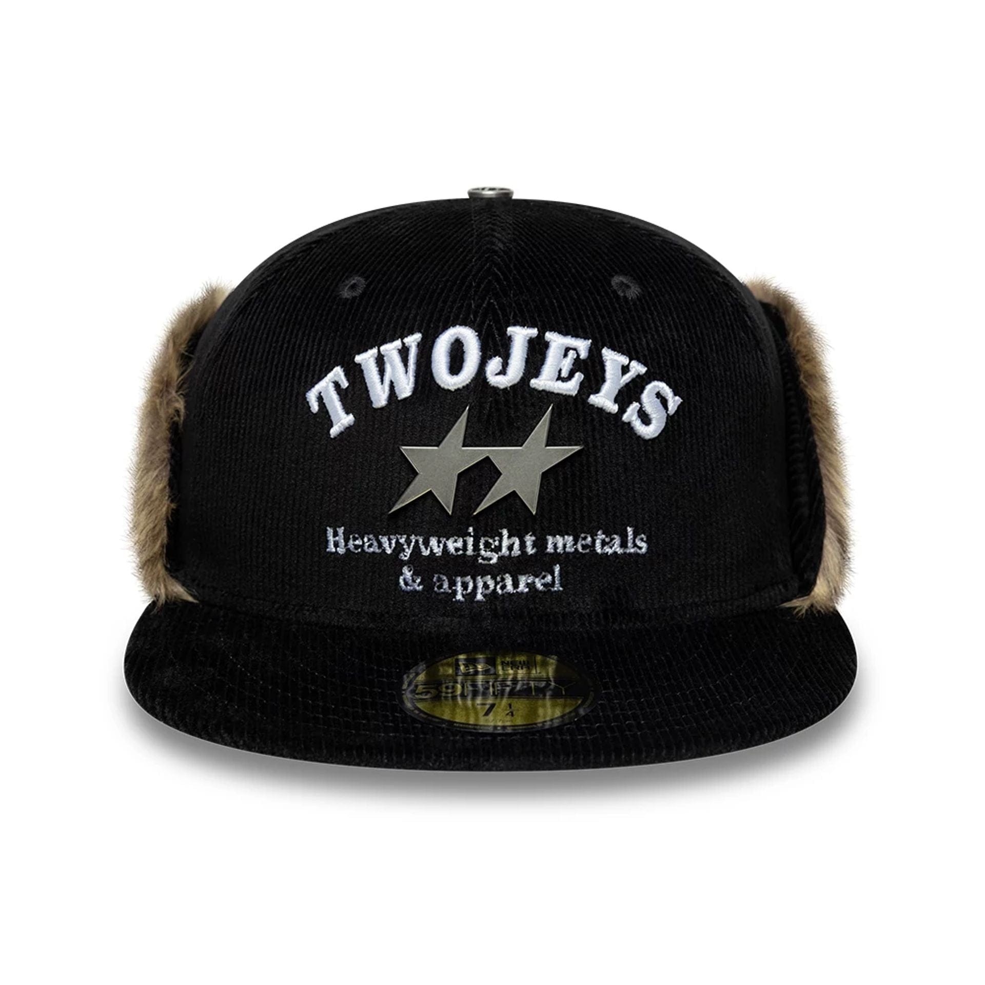 Twojeys X New Era Cord Black Downflap 59FIFTY Fitted Cap