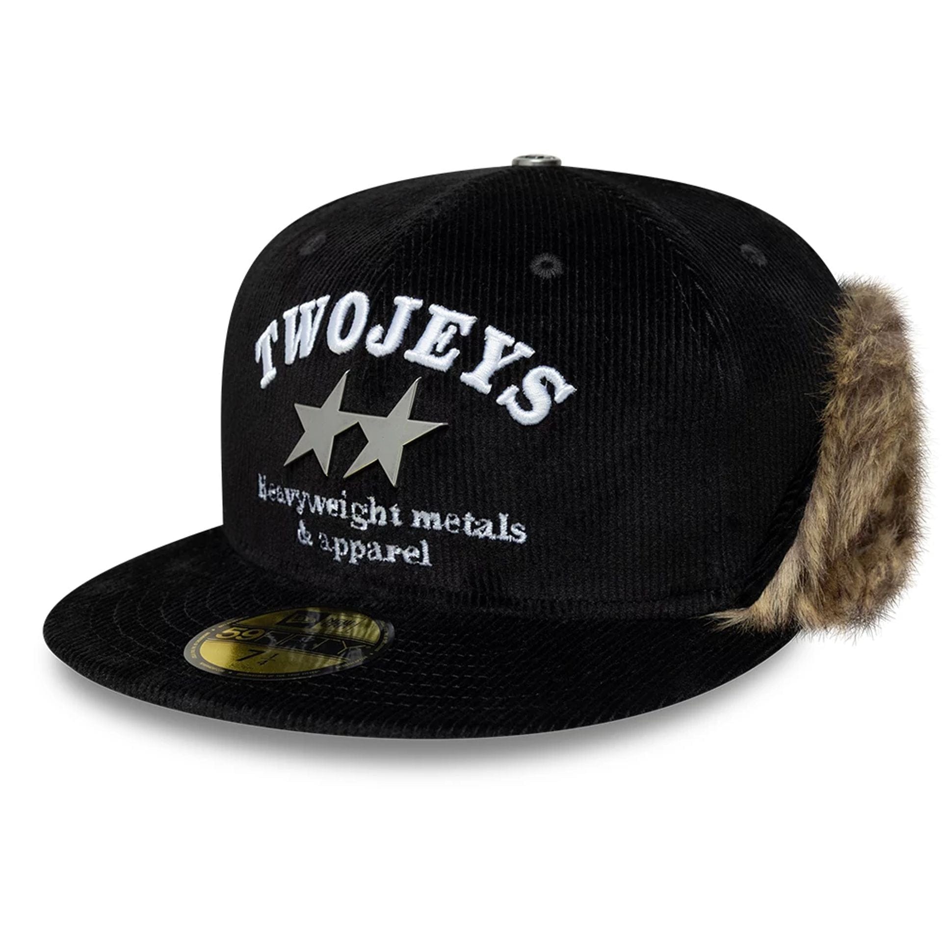 Twojeys X New Era Cord Black Downflap 59FIFTY Fitted Cap
